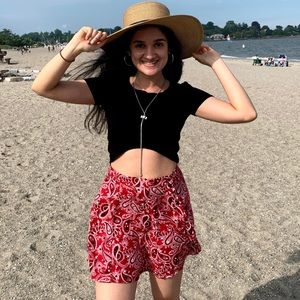 Forever 21 red printed mini skirt